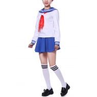 SHANSHAN Womens Sailor Dress Nautical Anime Tome Kurata Cosplay Costumes Japanese School Uniform High Waist Lolita Suit