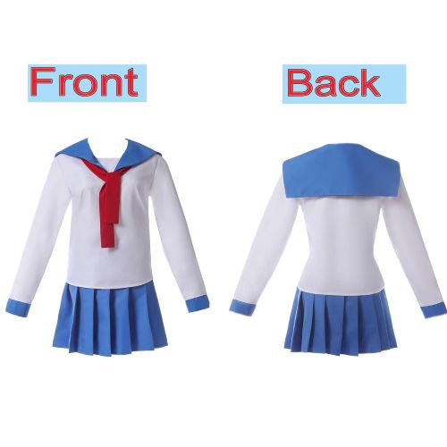  SHANSHAN Girls Pop Team Epic Popuko Pipimi Cosplay Anime Nautical Sailor Costumes Japanese Blue School Uniform Shirt Skirt Full Set