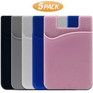 [아마존베스트]SHANSHUI Phone Card Holder, Silicone 3M Adhesive Stick-on ID Credit Card Wallet Phone Case Pouch Sleeve Pocket Compatible with Most of Smartphones(iPhone/Android/Samsung Galaxy) -