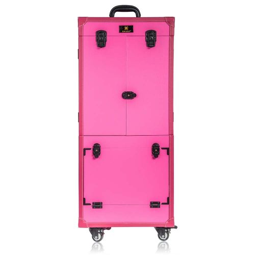  SHANY Cosmetics SHANY REBEL Pro Series  Makeup Artists Multifunction lighted Cosmetics Rolling Case with Fan - Proudly PINK