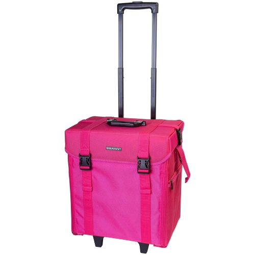  SHANY Cosmetics SHANY Soft Makeup Artist Rolling Trolley Cosmetic Case with Free Set of Mesh Bags, Summer Orchid