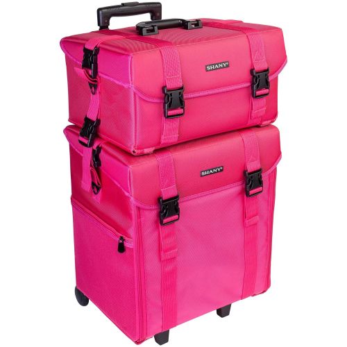  SHANY Cosmetics SHANY Soft Makeup Artist Rolling Trolley Cosmetic Case with Free Set of Mesh Bags, Summer Orchid