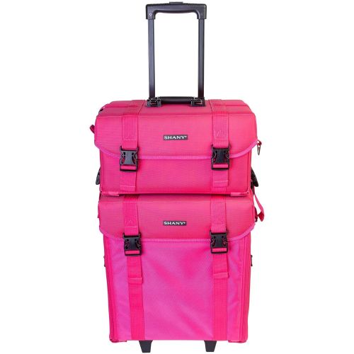  SHANY Cosmetics SHANY Soft Makeup Artist Rolling Trolley Cosmetic Case with Free Set of Mesh Bags, Summer Orchid