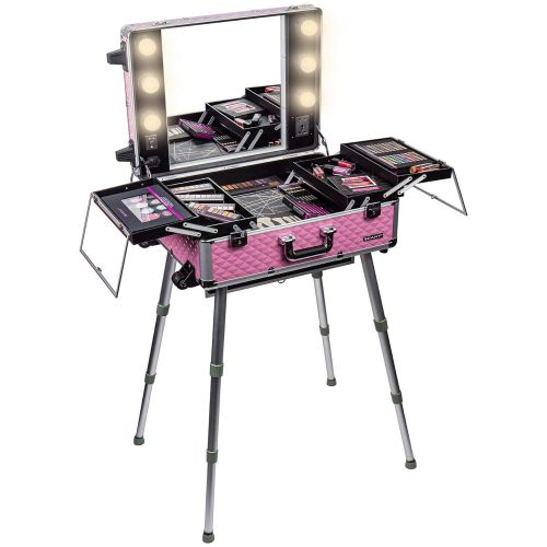  SHANY Cosmetics SHANY Studio To Go Makeup Case with Light - Pro Makeup Station - BLACK