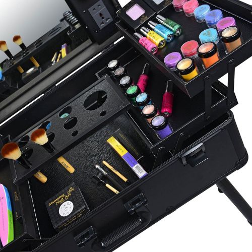  SHANY Cosmetics SHANY Studio To Go Makeup Case with Light - Pro Makeup Station - BLACK