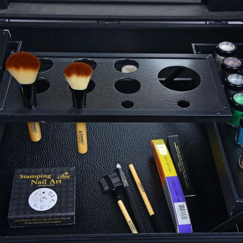  SHANY Cosmetics SHANY Studio To Go Makeup Case with Light - Pro Makeup Station - BLACK