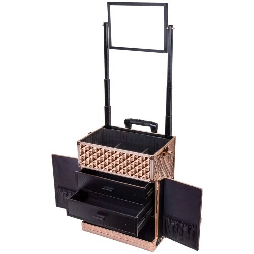  SHANY Cosmetics SHANY Rebel Series Pro Makeup Artists Rolling Train and Trolley Case, Charming Violet