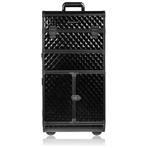  SHANY Cosmetics SHANY Rebel Series Pro Makeup Artists Rolling Train and Trolley Case, Charming Violet