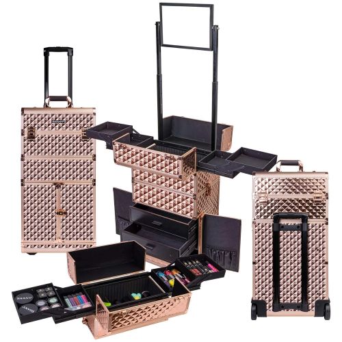  SHANY Cosmetics SHANY Rebel Series Pro Makeup Artists Rolling Train and Trolley Case, Charming Violet