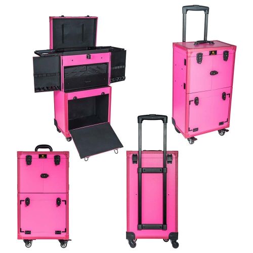  SHANY Cosmetics SHANY Rebel Series Pro Makeup Artists Multifunction Cosmetics Trolley Train Case, Cheer Power, Large