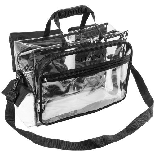  SHANY Cosmetics SHANY Travel Makeup Artist Bag with Removable Compartments  Clear Tote bag with Detachable Pockets  Makeup Organizer - Clear/Black