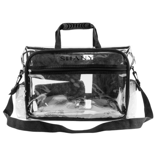  SHANY Cosmetics SHANY Travel Makeup Artist Bag with Removable Compartments  Clear Tote bag with Detachable Pockets  Makeup Organizer - Clear/Black