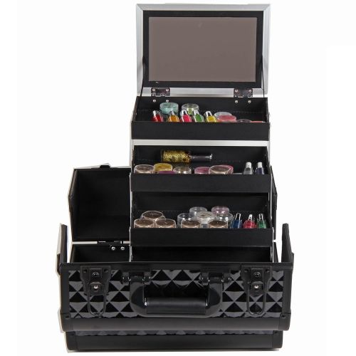  SHANY Cosmetics SHANY Premier Fantasy Collection Makeup Artists Cosmetics Train Case - Black Diamond