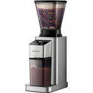 SHARDOR Conical Burr Coffee Grinder Electric, Adjustable Touchscreen Burr Mill with 48 Precise Settings, Precision Electronic Timer, Anti-static, Brushed Stainless Steel