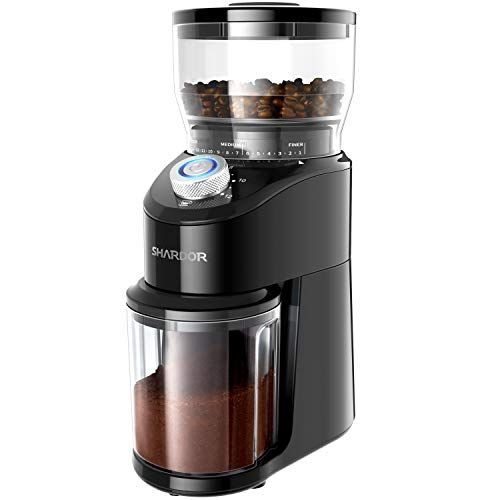  SHARDOR Conical Burr Coffee Grinder, Electric Adjustable Burr Mill with 14 Precise Grind Setting for 2-12 Cup, Black