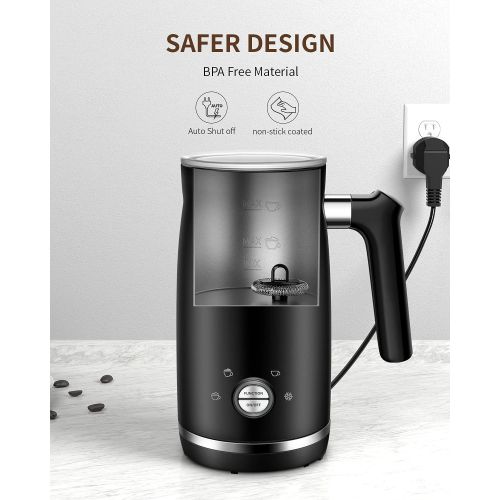  SHARDOR Electric Milk Frother and Steamer, 4 in 1 Large Capacity 10.2 oz/300ml Cold/Hot Automatic Milk Frother & Warmer, Foam Maker for Coffee, Cappuccino, Latte, Macchiato, Chocol