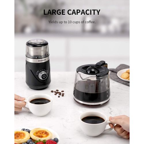  SHARDOR Adjustable Coffee Grinder Electric, Herb Grinder, Spice Grinder, Coffee Bean Grinder, Espresso Grinder with 1 Removable Stainless Steel Bowl, Black