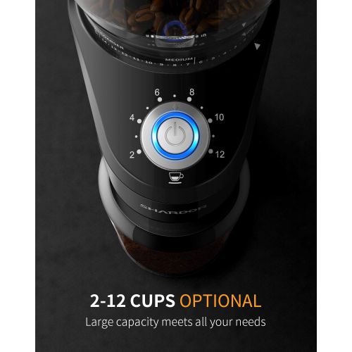  [아마존베스트]SHARDOR Conical Burr Coffee Grinder, Electric Adjustable Burr Mill with 14 Precise Grind Setting for 2-12 Cup, Black