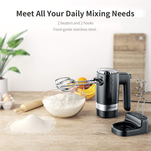  [아마존베스트]SHARDOR Hand Mixer Powerful 300W Ultra Power Electric Hand Mixer with Turbo for Whipping Mixing Cookies, Brownies, Cakes, Dough Batters