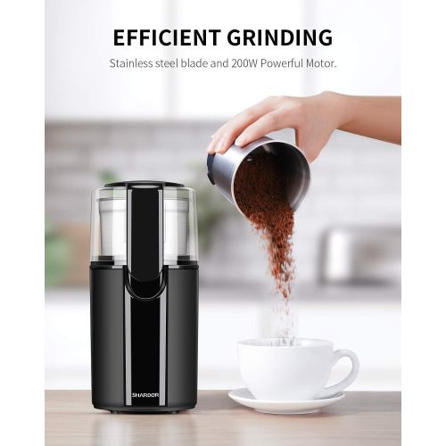  [아마존베스트]SHARDOR Coffee Grinder Electric, Electric Coffee Grinders, Electric Grinder with Removable Stainless Steel Bowl, Black