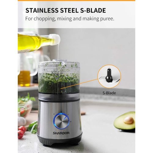  [아마존베스트]SHARDOR 3.5-Cup Food Processor Vegetable Chopper for Chopping, Pureeing, Mixing, Shredding and Slicing, 350 Watts with 2 Speeds Plus Pulse, Silver