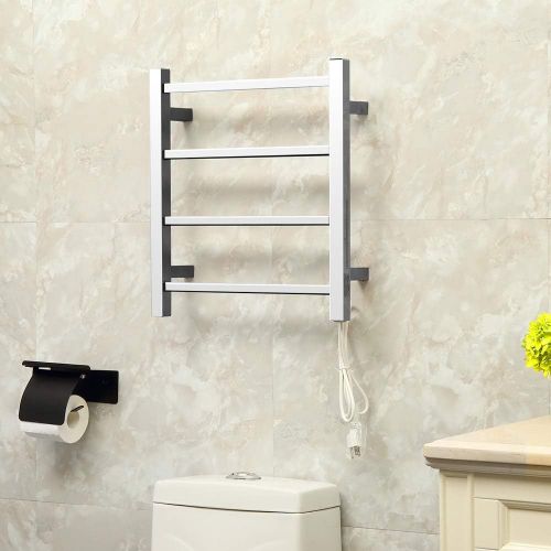  SHARNDY Towel Warmers Heated Towel Rail Square Bars ETW13-2A Towel Warmer for Bathroom Polish Chrome