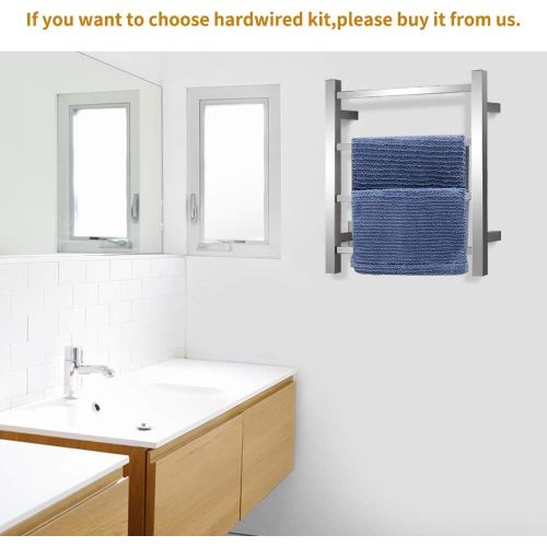  SHARNDY Towel Warmers Heated Towel Rail Square Bars ETW13-2A Towel Warmer for Bathroom Polish Chrome