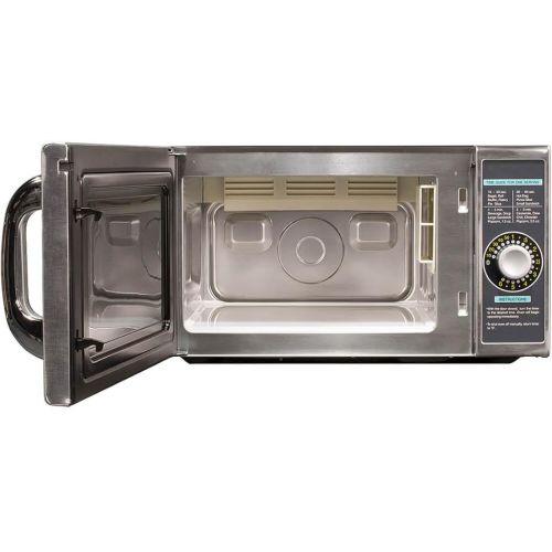  Sharp R-21LCFS Medium-Duty Commercial Microwave Oven with Dial Timer, Stainless Steel, 1000-Watts, 120-Volts, One Size