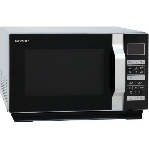  Sharp R760S 2-in-1 Flatbed Mikrowelle mit Grill / 23 L / 900 W / 1000 W Grill / 8 Automatikprogramme / LCD-Display / Timer / Gewicht- und zeitgesteuertes Auftauen / Kindersicherung