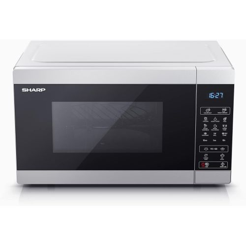  SHARP YC-MG81ES Mikrowelle mit Grillfunktion/Auftauprogramm/ 900 Watt/ 28 Liter/ 11 Leistungsstufen/ECO/Timer-Funktion/Kindersicherung/Keramik-Emaille/Antibakterielle Beschichtung,