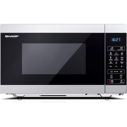  SHARP YC-MG51ES Mikrowelle mit Grillfunktion/Auftauprogramm/ 900 Watt/ 25 Liter/ 11 Leistungsstufen/ECO/Timer-Funktion/Kindersicherung/Inkl. Drehteller, displaysteuerung