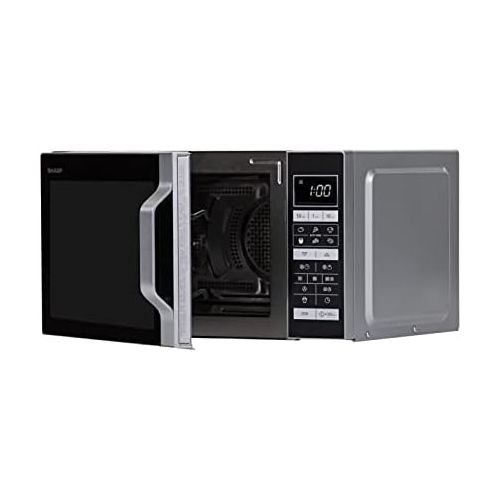  Sharp R-860S 3-in-1 Mikrowelle, Grill und Heissluft / 25 L / 900 W / 49 cm/ Programmautomatik / Gewicht und zeitgesteuertes Auftauen / edelstahl