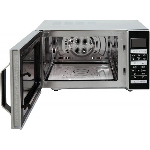  Sharp R-860S 3-in-1 Mikrowelle, Grill und Heissluft / 25 L / 900 W / 49 cm/ Programmautomatik / Gewicht und zeitgesteuertes Auftauen / edelstahl