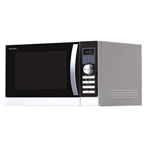  Sharp R843INW 4-in-1 Mikrowelle mit Heissluft, Grill und Konvektion / 25 L / 800 W / 1000 W Infrarotgrill / 2500 Konvection / 10 Automatikprogramme / Pizza-Programm / Metalldrehtell