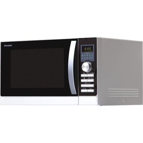  Sharp R843INW 4-in-1 Mikrowelle mit Heissluft, Grill und Konvektion / 25 L / 800 W / 1000 W Infrarotgrill / 2500 Konvection / 10 Automatikprogramme / Pizza-Programm / Metalldrehtell