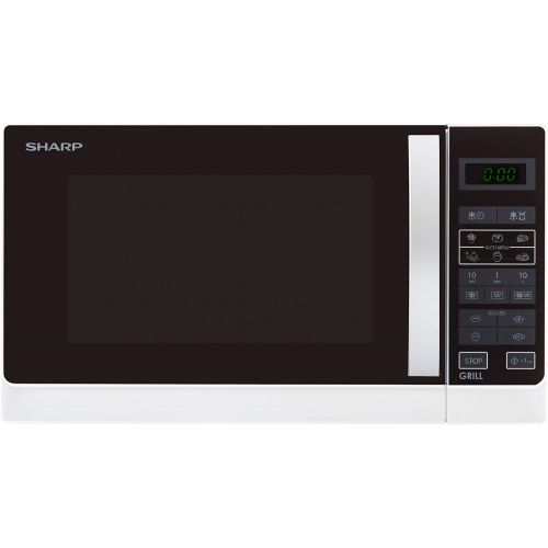  Sharp R742WW 2-in-1 Mikrowelle mit Grill / 25 L / 900 W / 1000 W Grill / LED-Display / 8 Automatikprogramme / Gewichtgesteuertes Auftauen / Kindersicherung / Energiesparmodus / hoh