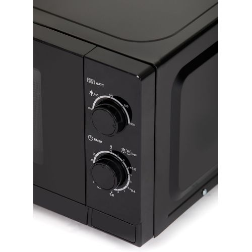  Sharp R200BKW Solo-Mikrowelle / 20 L / 800 W / 5 Leistungsstufen / Timer von 35 Minuten bis 00 Sekunden / gewichtgesteuertes Auftauen / Energiesparmodus / Glasdrehteller (25,5 cm)