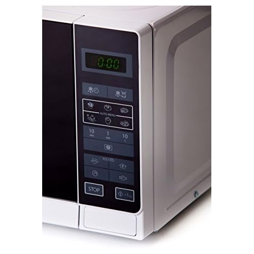  Sharp R242INW Solo-Mikrowelle / 20 L / 800 W / 5 Leistungsstufen / 8 Automatikprogramme / Gewicht- und zeitgesteuerte Auftauen / Kindersicherung / Energiesparmodus / Glasdrehteller