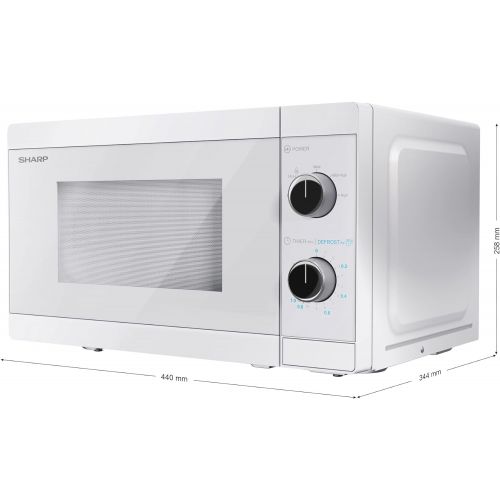  [아마존베스트]SHARP YC-MS01EC Microwave with Defrost Function / 800 Watt / 20 Litres / 5 Power Levels / Includes Turntable / Mechanical Control
