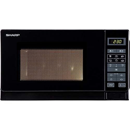  [아마존베스트]Sharp R742BKW 2-in-1 Microwave with Grill / 25L / 900W / 1000W Grill / LED Display / 8 Automatic Programmes / Weight-Controlled Defrosting / Child Safety / Energy Saving Mode / Hig