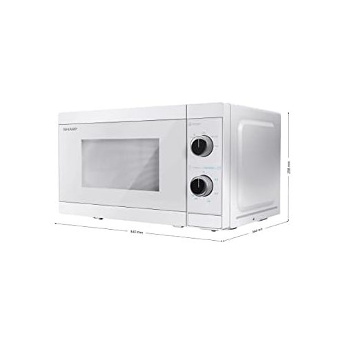  [아마존베스트]SHARP YC-MS01EC Microwave with Defrost Function / 800 Watt / 20 Litres / 5 Power Levels / Includes Turntable / Mechanical Control