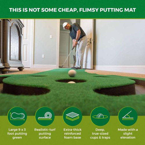  [아마존베스트]Shaun Webbs Signature Putting Green Indoor Mat 9x3 (Designed by PGA Pro & Golf Digest’s Top Teacher) Improve Your Putting Stroke and Lower Scores - Zero Bumps and Creases, Thick &