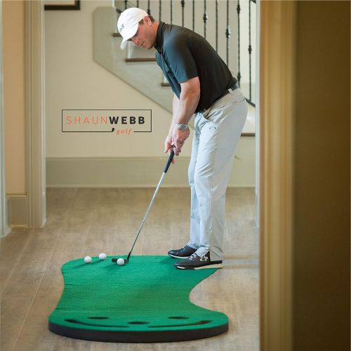  [아마존베스트]Shaun Webbs Signature Putting Green Indoor Mat 9x3 (Designed by PGA Pro & Golf Digest’s Top Teacher) Improve Your Putting Stroke and Lower Scores - Zero Bumps and Creases, Thick &