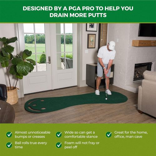  [아마존베스트]Shaun Webbs Signature Putting Green Indoor Mat 9x3 (Designed by PGA Pro & Golf Digest’s Top Teacher) Improve Your Putting Stroke and Lower Scores - Zero Bumps and Creases, Thick &