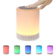 Night Light Bluetooth Speaker, Portable Wireless Bluetooth Speakers, Touch Control, Color LED Speaker, Bedside Table Light, Speakerphone/TF Card/AUX-in Supported (White), SHAVA 7