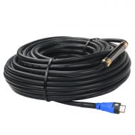 SHD HDMI Cable 100 Feet with Signal Booster 100 HDMI Cord 2.0V Support 4K 3D 1080P for in-Wall Installation CL3 Rated Black