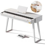 digital piano 88 keys weighted keyboard electric piano beginners stand full size upright pedal musical SR-PH80 (WHITE)