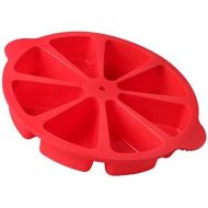 [아마존베스트]SHEbaking Baking Molds Triangle Cavity Silicone 8 Red Silicone Portion Cake Mold Soap Mould Pizza Slices Pan