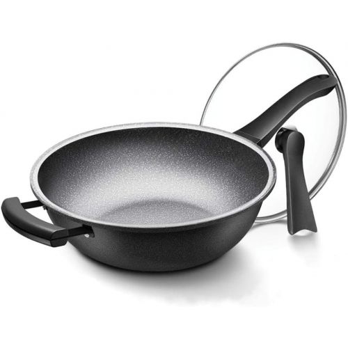  SHFD Maifanshi non stick pan frying pan domestic pan gas induction cooker gas range universal cooker Black/wood grain non stick pan