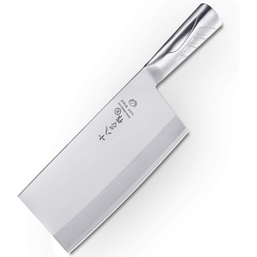  SHI BA ZI ZUO Kitchen Knife 8 Inches Versatile Butcher Cleaver Chopper Knife Slicing Meat Chopping Bones for Home Kitchen and Restaurant